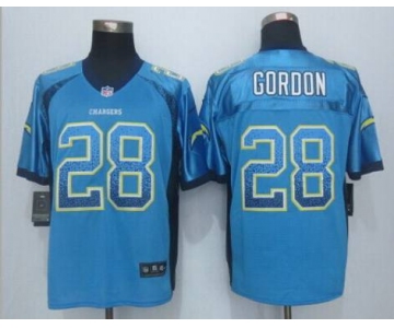 Men's San Diego Chargers #28 Melvin Gordon Nike Drift Fashion Orange Elite Jersey