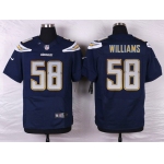 Men's San Diego Chargers #58 Tourek Williams Navy Blue Team Color NFL Nike Elite Jersey