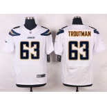 Men's San Diego Chargers #63 Johnnie Troutman White Road NFL Nike Elite Jersey
