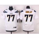 Men's San Diego Chargers #77 King Dunlap White Road NFL Nike Elite Jersey