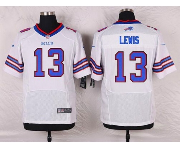 Men's Buffalo Bills #13 Dez Lewis White Road NFL Nike Elite Jersey