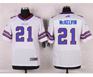 Men's Buffalo Bills #21 Leodis McKelvin White Road NFL Nike Elite Jersey