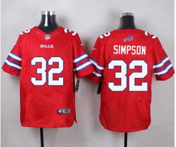 Nike Bills #32 O. J. Simpson Red Men's Stitched NFL Elite Rush Jersey
