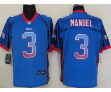 Nike Buffalo Bills #3 EJ Manuel Drift Fashion Blue Elite Jersey