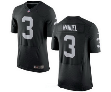 Men's Oakland Raiders #3 EJ Manuel Black Team Color Stitched NFL Nike Elite Jersey