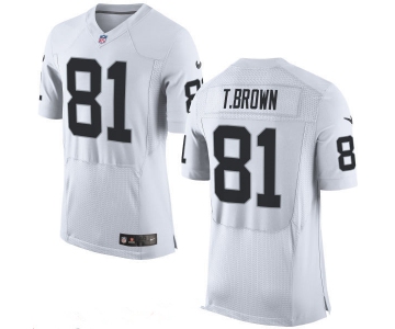 Men's Oakland Raiders #81 Tim Brown NEW White Stitched NFL Retired Player Nike Elite Jersey
