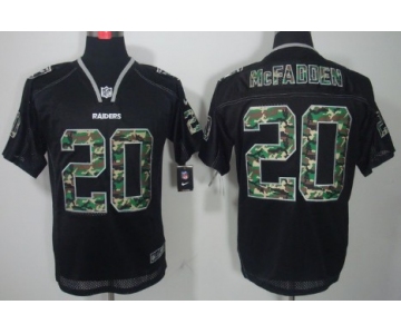 Nike Oakland Raiders #20 Darren McFadden Black With Camo Elite Jersey