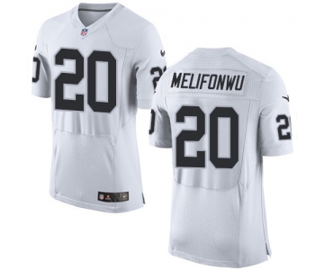 Nike Oakland Raiders #20 Obi Melifonwu White Men's Stitched NFL New Elite Jersey