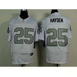 Nike Oakland Raiders #25 D.J. Hayden White With Silvery Elite Jersey