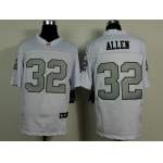 Nike Oakland Raiders #32 Marcus Allen White With Silvery Elite Jersey