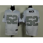 Nike Oakland Raiders #52 Khalil Mack White With Silvery Elite Jersey