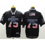 Nike Oakland Raiders #75 Howie Long 2014 USA Flag Fashion Black Elite Jersey