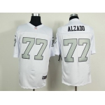 Nike Oakland Raiders #77 Lyle Alzado White With Silvery Elite Jersey