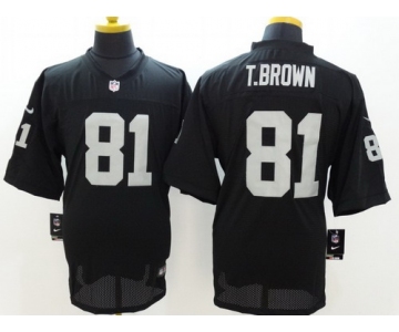 Nike Oakland Raiders #81 Tim Brown Black Elite Jersey