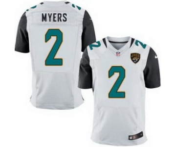 Men's Jacksonville Jaguars #2 Jason Myers White Road NFL Nike Elite Jersey