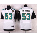 Men's Jacksonville Jaguars #53 John Lotulelei White Road NFL Nike Elite Jersey