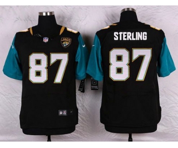 Men's Jacksonville Jaguars #87 Neal Sterling Black Team Color NFL Nike Elite Jersey