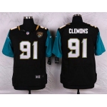 Men's Jacksonville Jaguars #91 Chris Clemons Black Team Color NFL Nike Elite Jersey