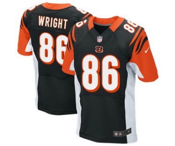 Men's Cincinnati Bengals #86 James Wright Black Team Color NFL Nike Elite Jersey