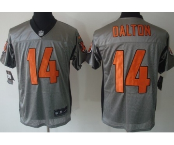 Nike Cincinnati Bengals #14 Andy Dalton Gray Shadow Elite Jersey