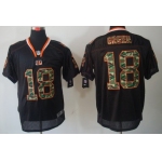 Nike Cincinnati Bengals #18 A.J. Green Black With Camo Elite Jersey