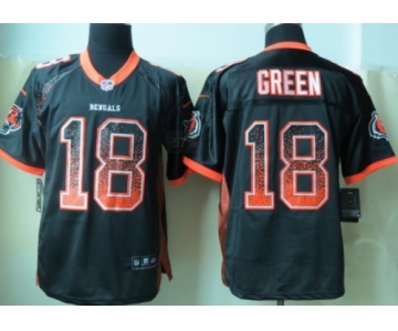 Nike Cincinnati Bengals #18 A.J. Green Drift Fashion Black Elite Jersey