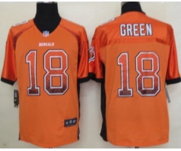 Nike Cincinnati Bengals #18 A.J. Green Drift Fashion Orange Elite Jersey