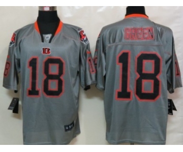 Nike Cincinnati Bengals #18 A.J. Green Lights Out Gray Elite Jersey