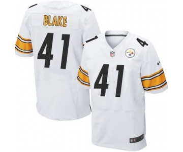 Men's Pittsburgh Steelers #41 Antwon Blake White Road NFL Nike Elite Jersey
