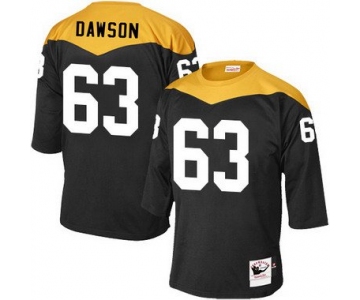 Men's Pittsburgh Steelers #63 Dermontti Dawson Black Retired Player 1967 Home Throwback NFL Jersey