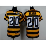 Nike Pittsburgh Steelers #20 Rocky Bleier Yellow With Black Throwback 80TH Jersey