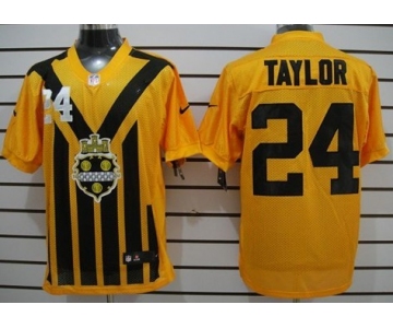Nike Pittsburgh Steelers #24 Ike Taylor 1933 Yellow Throwback Jersey