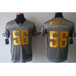 Nike Pittsburgh Steelers #56 LaMarr Woodley Gray Shadow Elite Jersey