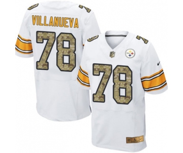 Nike Pittsburgh Steelers #78 Alejandro Villanueva White Camo Men's Stitched NFL Elite Jersey