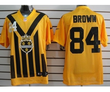 Nike Pittsburgh Steelers #84 Antonio Brown 1933 Yellow Throwback Jersey