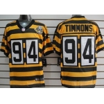 Nike Pittsburgh Steelers #94 Lawrence Timmons Yellow With Black Throwback 80TH Jersey
