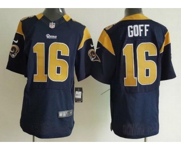 Men's Los Angeles Rams #16 Jared Goff Navy Blue Team Color NFL Nike Elite Jersey