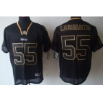 Nike St. Louis Rams #55 James Laurinaitis Lights Out Black Elite Jersey