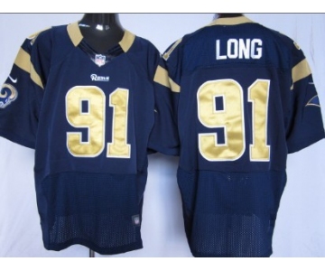 Nike St. Louis Rams #91 Chris Long Navy Blue Elite Jersey