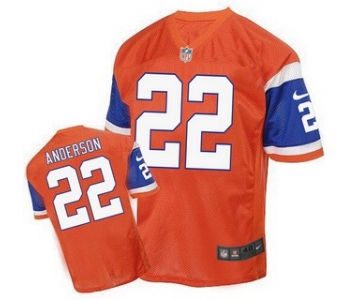 Men's Denver Broncos #22 C. J. Anderson Orange 1998 Retro Elite Jersey