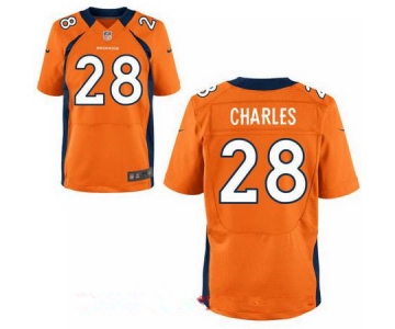 Men's Denver Broncos #28 Jamaal Charles Orange Team Color Stitched NFL Nike Elite Jersey