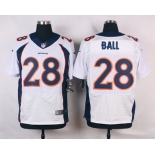 Men's Denver Broncos #28 Montee Ball White Road NFL Nike Elite Jersey