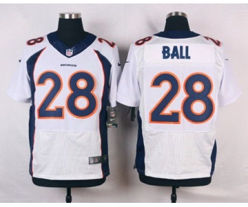 Men's Denver Broncos #28 Montee Ball White Road NFL Nike Elite Jersey