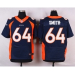 Men's Denver Broncos #64 Shelley Smith Navy Blue Alternate NFL Nike Elite Jersey