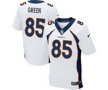 Men's Denver Broncos #85 Virgil Green White Road NFL Nike Elite Jersey