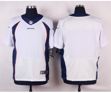 Men's Denver Broncos Blank White Road NFL Nike Elite Jersey