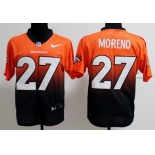 Nike Denver Broncos #27 Knowshon Moreno Orange/Blue Fadeaway Elite Jersey