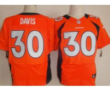 Nike Denver Broncos #30 Terrell Davis Orange Elite Jersey
