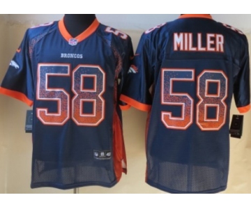 Nike Denver Broncos #58 Von Miller Drift Fashion Blue Elite Jersey
