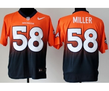 Nike Denver Broncos #58 Von Miller Orange/Blue Fadeaway Elite Jersey